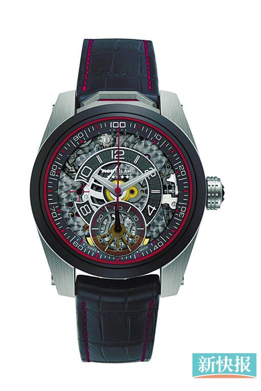 ▲万宝龙时光行者林丹特别款腕表系列1/100秒计时码表,将可穿戴科技与瑞士高级制表的悠久传统融于一体。