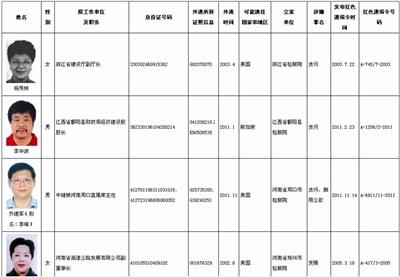 红通人员名单