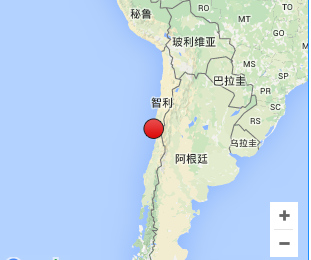 智利中部沿海发生6.1级地震 震源深度10公里(