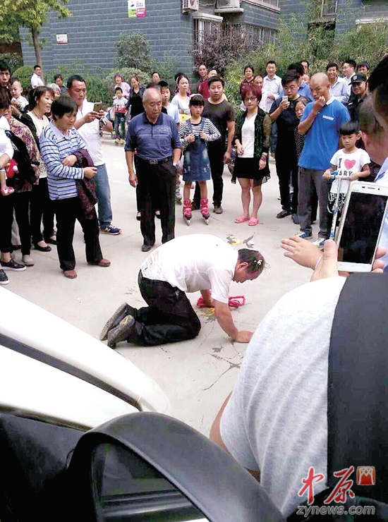 郑州 老人跪着上吊身亡  其子被斥不孝遭人砸鸡
