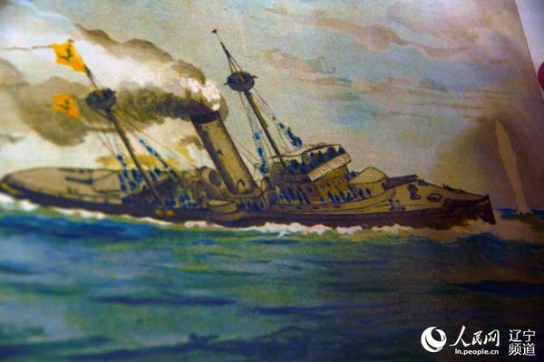 日本人所作甲午海战画帖中，正在沉没的致远舰  边晗摄