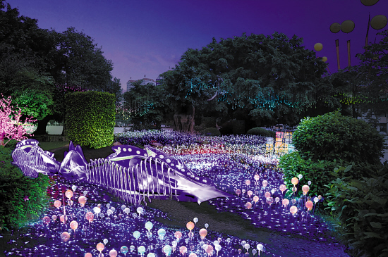 首届灯都灯光文化节亮灯|景点|古镇