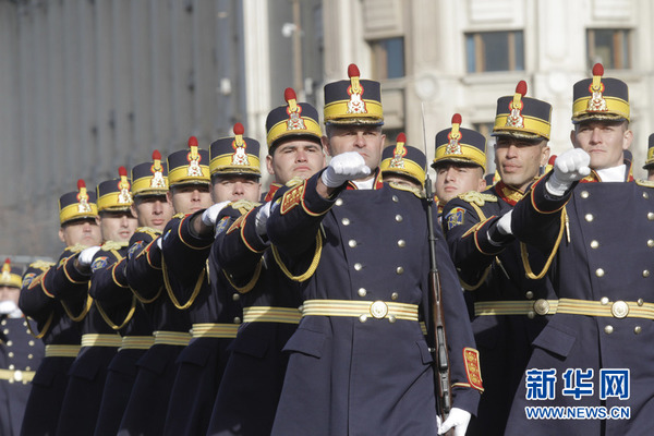 阅兵式上的各种兵种。新华社发（佩特雷斯库摄）