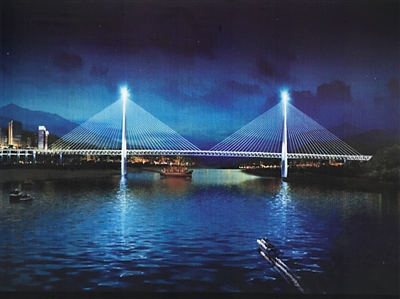 白居寺长江大桥效果图。 本报记者 甘侠义 翻拍