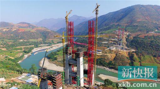 中缅国际铁路怒江特大桥全面开工图片