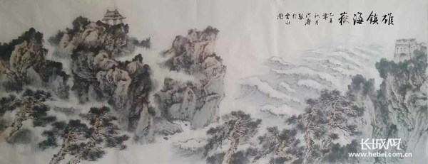 张洪涛山水画作《雄镇海岳》。