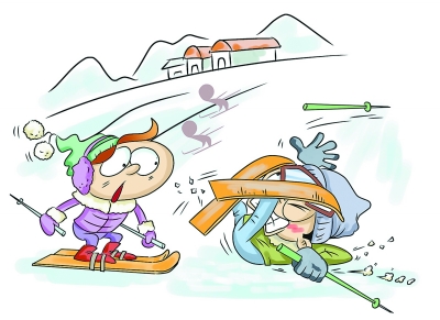 滑起来|滑雪|雪道头像设计漫画图片
