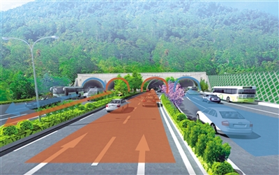 正在建设中的新中梁山隧道。本报记者 胡杰 摄