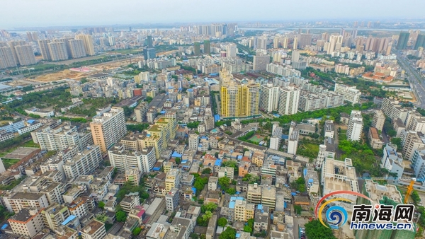 高空鸟瞰红城湖片区棚户区(城中村)改造项目的北官村。海报集团全媒体中心记者张茂 摄