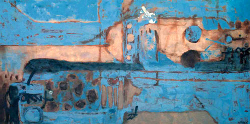 周长江 《互补03.9》，150x300cm，布面油画，2003年