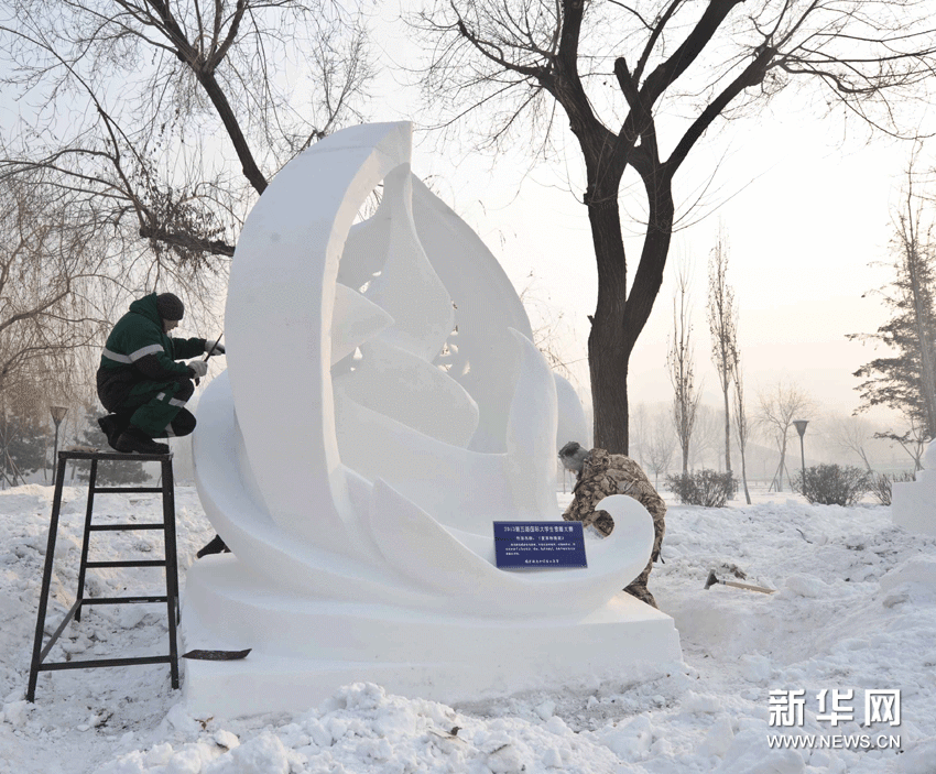 第五届国际大学生雪雕大赛落幕 图