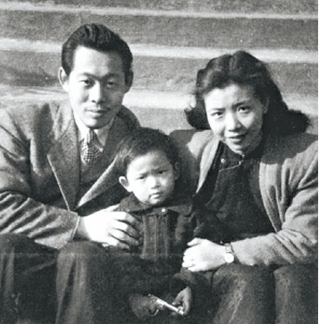 赵无极和他的第一任妻子谢景兰、儿子赵嘉陵。