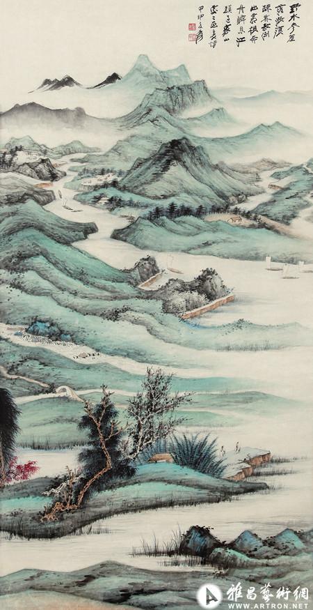 张大千(1899-1983) 远山帆影