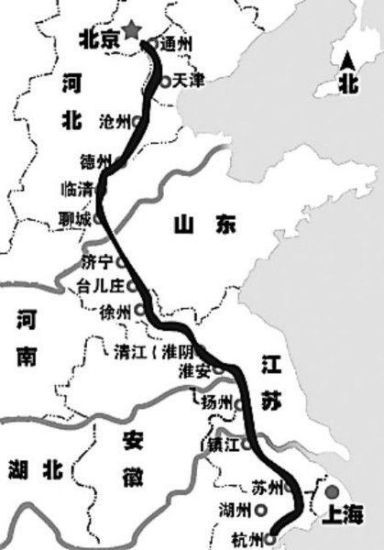京杭大运河示意图 资料图