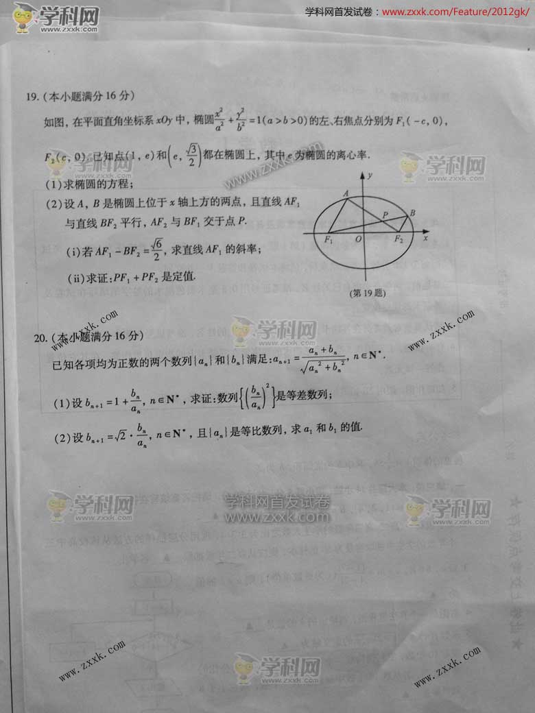 2012年江苏高考数学试卷