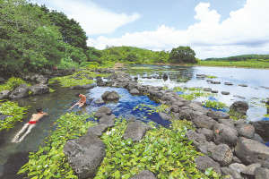 海南定安久温塘:火山岩里流出的"富硒"冷泉