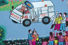 陕西户县农民画中描绘的“母亲健康快车”项目