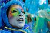 当地时间2012年2月16日，德国美因茨，狂欢节游行上的小丑。