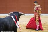西班牙Cieza，16岁的女斗牛士Veronica Rodriguez面对公牛。目前，女斗牛士的群体正在壮大，人们开始将女斗牛士的表演看作是奔牛节的一部分。