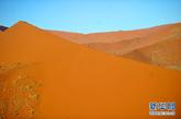 游人走在索苏斯盐沼沙漠公园的红色沙丘上。非洲西南部国家纳米比亚的索苏斯盐沼沙漠公园，以其世界罕见的红沙丘闻名于世。索苏斯盐沼位于纳米布大沙漠的中部，是一个开放景区，距纳米比亚首都温得和克约500公里。　　新华社记者 丁海涛 摄