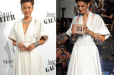 谢霆锋的妹妹谢婷婷也参加了这次Jean Paul Gaultier北京大秀，一身复古的白色裙装亮相。相比模特增加了不少典雅的味道。