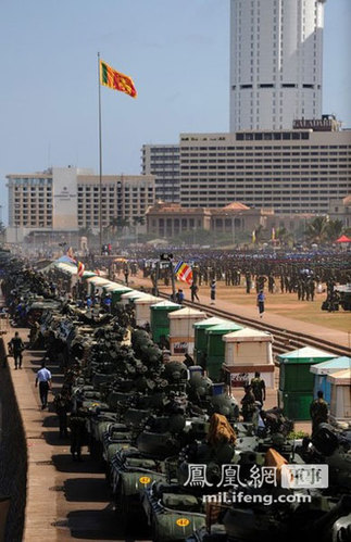 斯里兰卡首都科伦坡举行胜利日大阅兵的彩排
