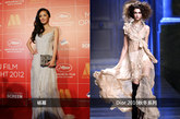 杨幂在戛纳电影节中国之夜活动上选择了Dior 2010秋冬系列的长裙出场，飘逸浪漫的设计。