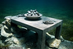 海底雕塑艺术亮相墨西哥 呼吁保护珊瑚礁