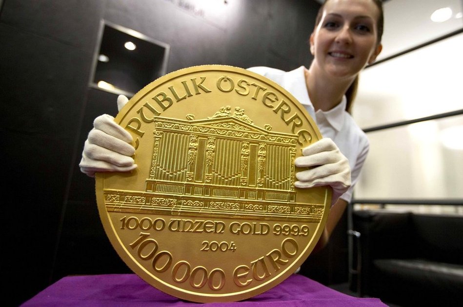31公斤世界最重金币亮相柏林 10万欧元面值