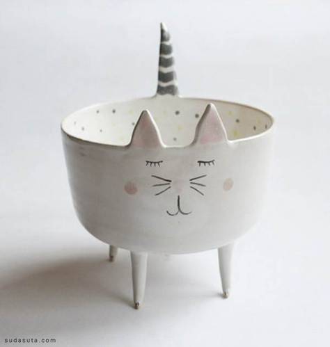 Marta Turowska创意动物造型陶瓷碗 萌你一脸！