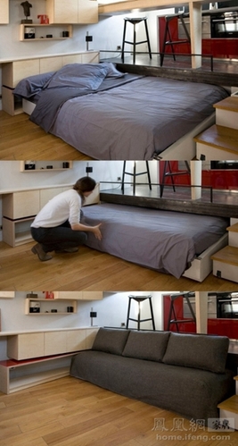 谁说床就得规规矩矩 节省空间的卧室“隐形”戏法