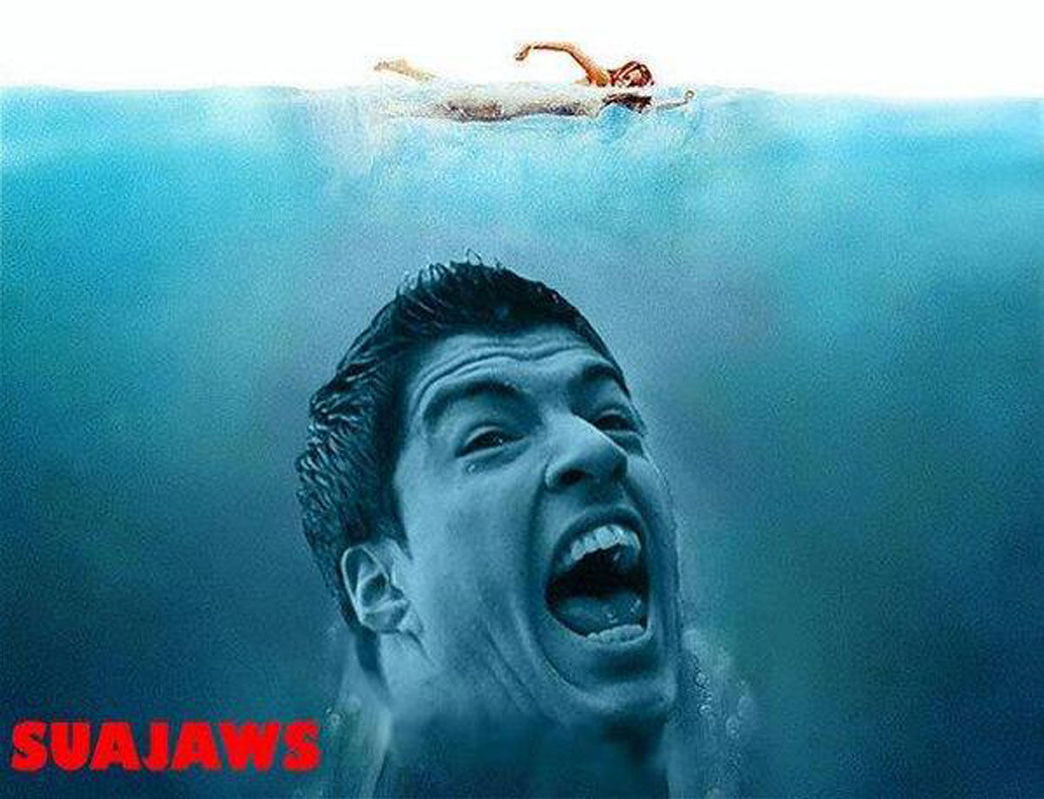Statistik: Luis Suarez lebih "Bahaya" dari ikan Hiu