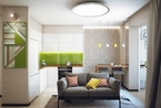 47平米单身公寓 清新绿色让家充满春天的闲适