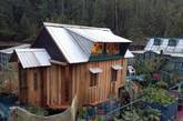 一对加拿大夫妇韦恩·亚当斯和凯瑟琳·金抛弃了繁华的城市生活，来到不列颠哥伦比亚省的托菲诺区附近的海湾，自己建造了水上房屋和花园，并称其为“自由湾”，过上了丰富多彩的自给自足的生活。此建筑是由12个平台支撑的木制房屋，蔬菜温室和生活空间可以通过木头的浮力浮在水面上。他们的房子建于1992年，房子是木质结构，房屋的颜色主要是绿色和红色，他们称这里为“自由湾”。King对园艺的热爱以及Adams对雕刻的热情，使得两人能创造出具有一定艺术水准的的水上房屋。（实习编辑：周芝）