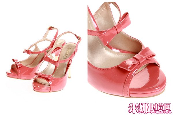 粉色蝴蝶结凉鞋