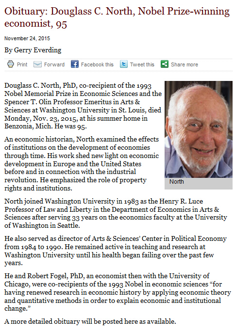 1993年诺贝尔经济学奖_1993年诺贝尔经济学奖得主诺斯逝世 享年95岁