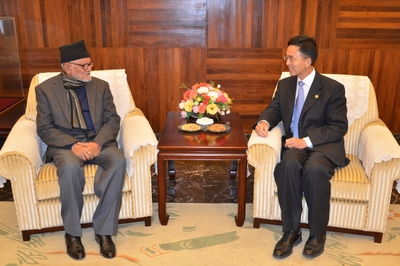 驻尼泊尔大使杨厚兰会见尼大会党主席柯伊拉腊
