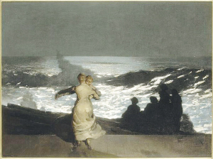 温斯洛·霍默印象派画作《夏夜》有德彪西的音乐意境.
