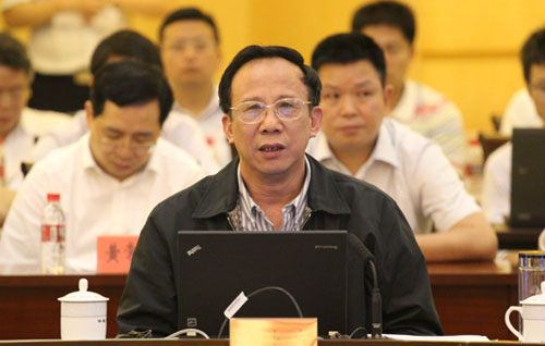 广东省常委,秘书长林木声在今天上午的网民在线交流会上发表感言.