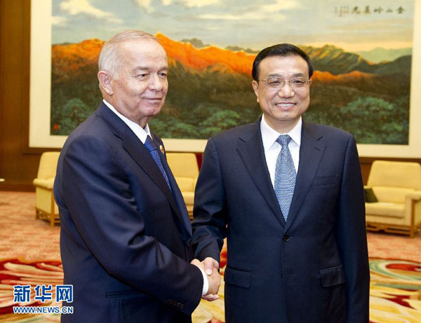 李克强会见俄罗斯总统 乌兹别克斯坦总统和印度外长