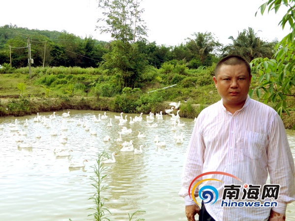 救火英雄王家强获得善款后,不仅还清债务,还投放了3000条鱼苗。(南海网实习生谭邦会摄)