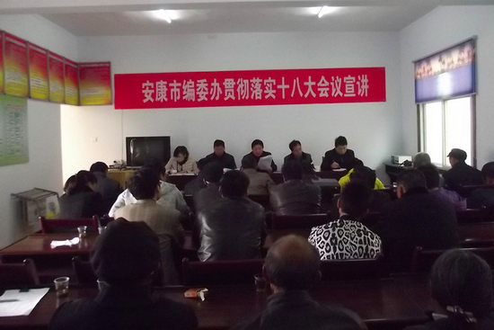 安康市编委办深入双乳镇新塘村宣讲十八大精神
