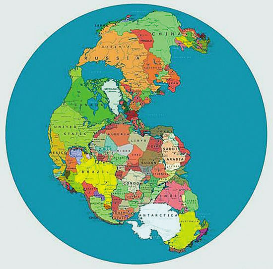 在盘古超大陆地图上,找找中国在哪里?
