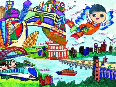 中国的2049年幼儿绘画图片