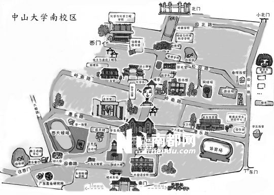 迎新生 中大学生手绘四校区地图