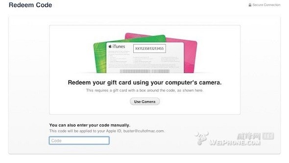 itunes 11威武:摄像头可识别礼品卡