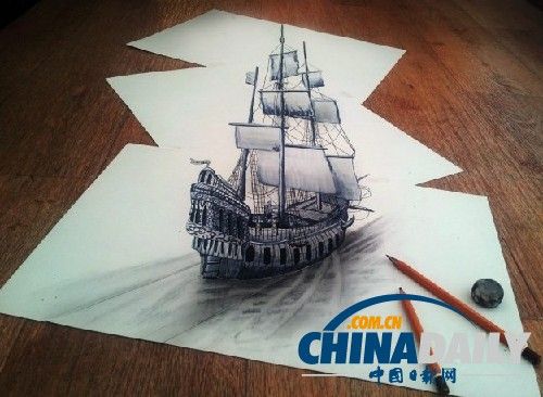 画儿从纸上跳出来!荷兰艺术家打造逼真3d素描画