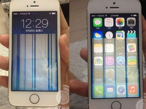苹果iPhone+5s爆质量问题出现屏幕花屏
