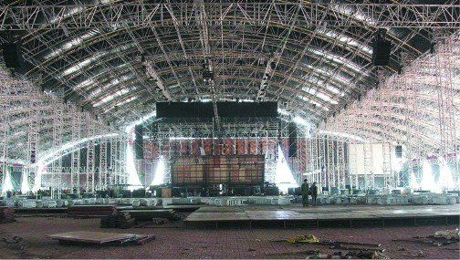 王菲大连个唱舞台搭建现场