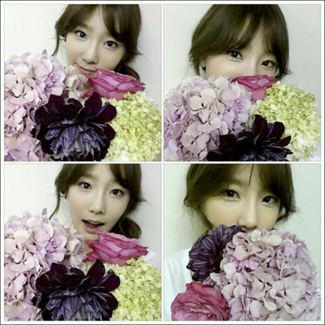 <em>少女时代</em>迎出道五周年 <em>泰妍</em>捧花庆祝<em>Tiffany</em>扮
